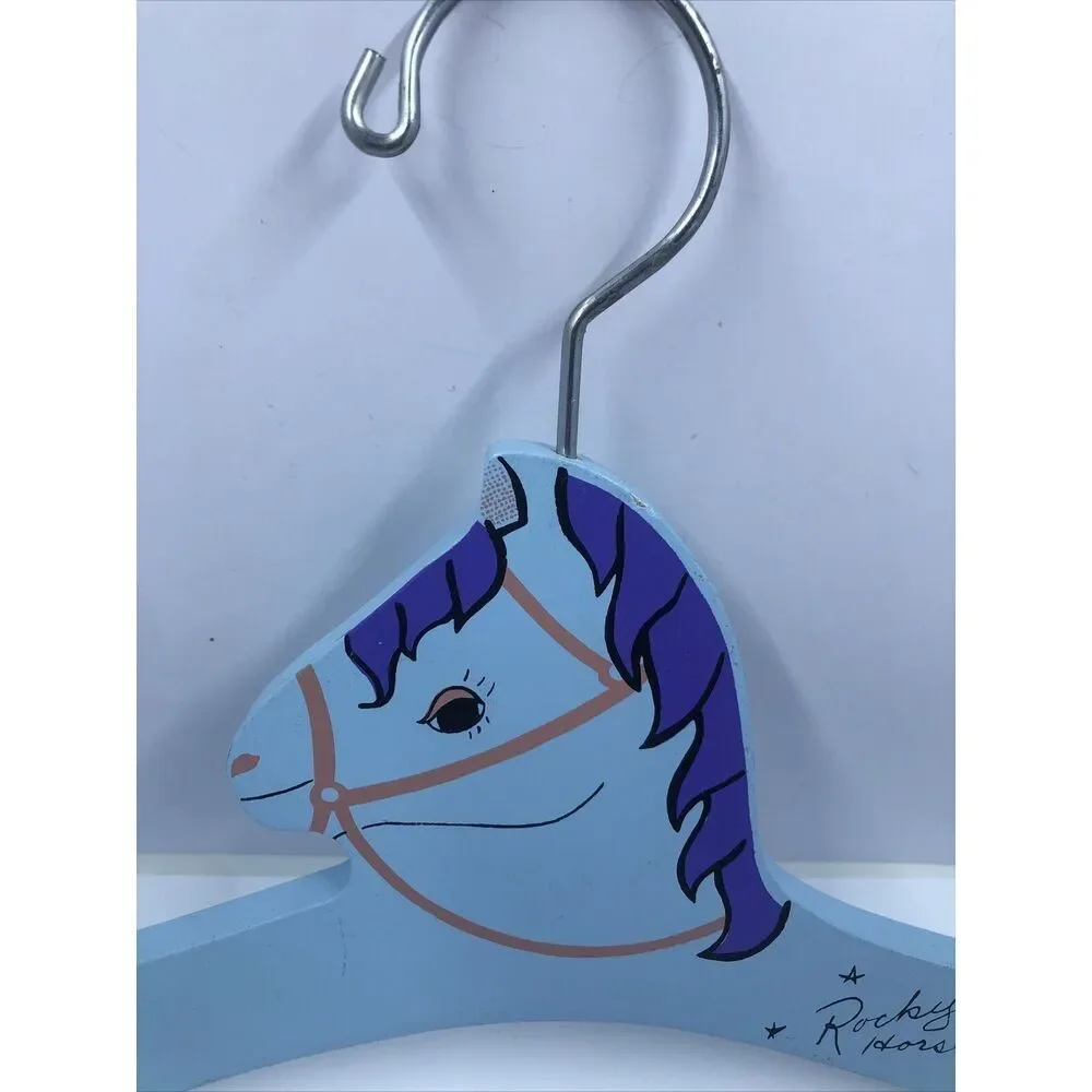 1 Children’s Wooden Clothes Hangers 1983 Pet Mates Alezander Asquine HORSE